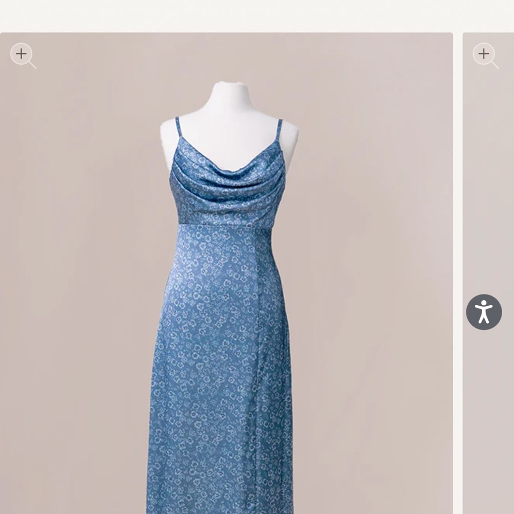 Revelry Dusty Blue Posey Ember Satin Dress